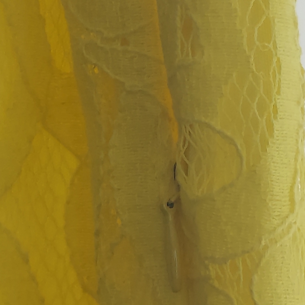 🌼Yellow-laced Sheath Dress, Size 6 petite - Picture 8 of 16
